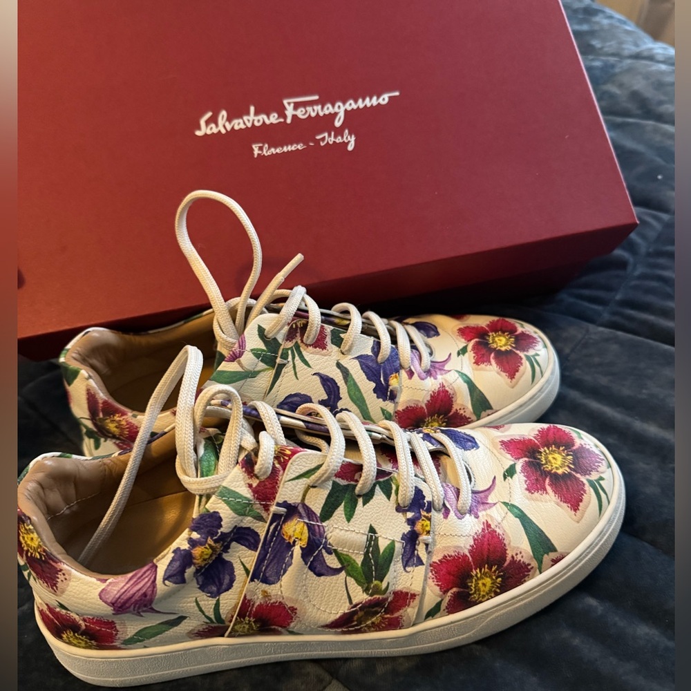 Salvatore Ferragamo Women's Fasano Floral Sneakers - 7.5